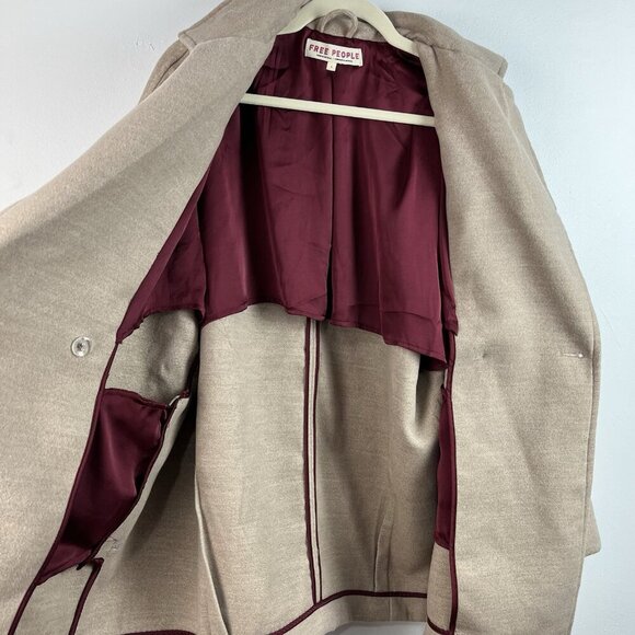 Free People Hannah Slouchy Oversized Coat Womens S Camel Soft Quiet Luxury - Picture 10 of 15
